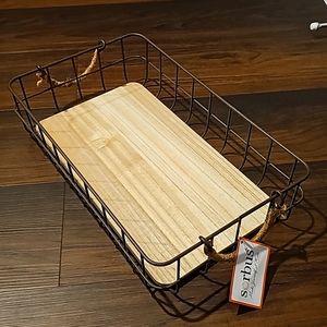 Sorbus Wire and Wood Basket